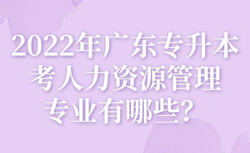 2022年广东专升本考人力资源管理专业有哪些？