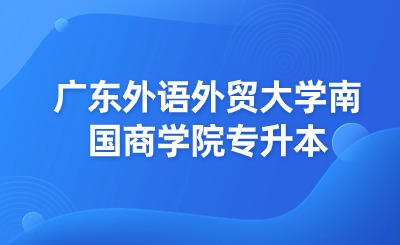 广东外语外贸大学南国商学院专升本